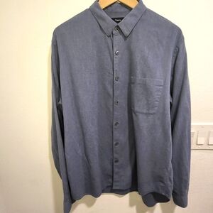 Theory soft blue jean button up shirt